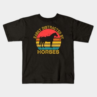 Easily Distracted By Horses Kids T-Shirt